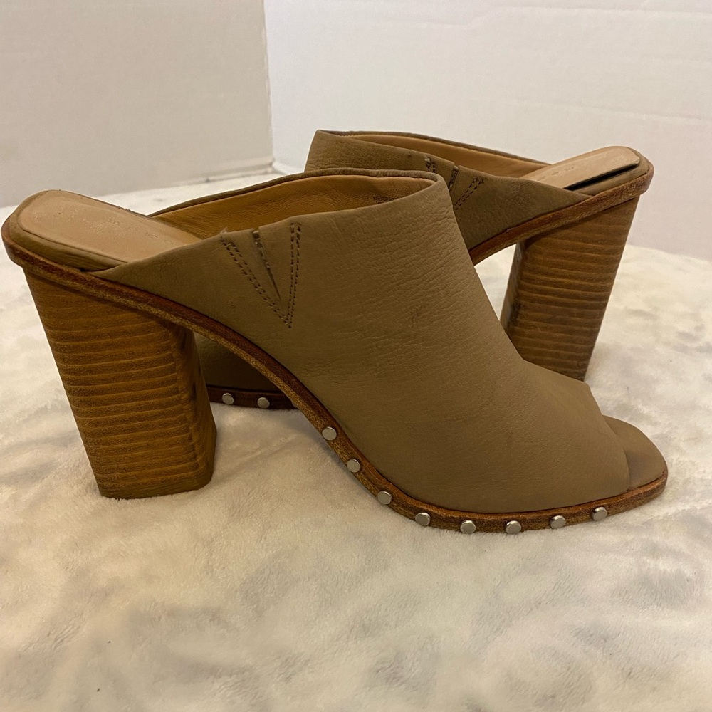 Mercer Edit Taupe Studded Heel Mules
Size 9